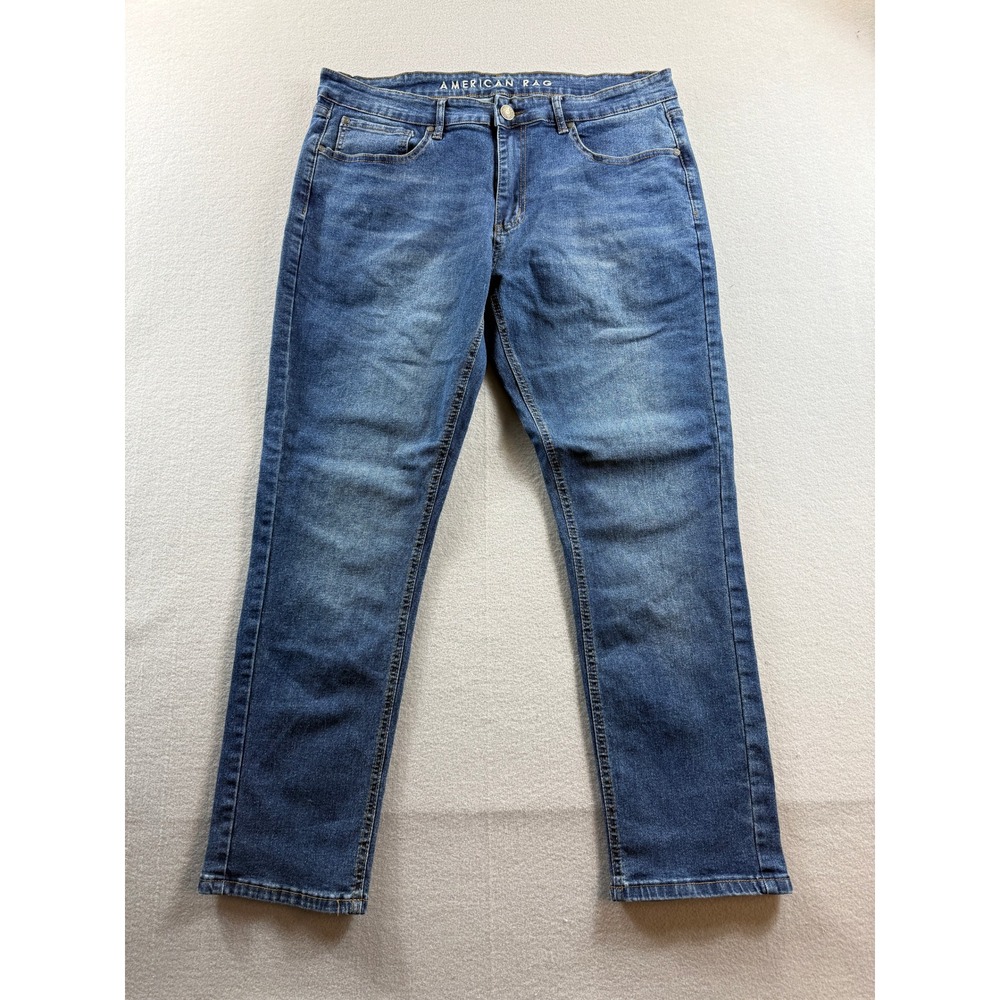 American Rag Jeans Men 36x30 Blue Denim Stretch Straight Leg